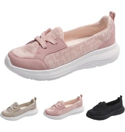 Women Casual Shoes Fashionable Simple and Solid Color Lace Up Thick Soles and Soft Soles Sketches Sandals Woman's Shoe (Black...