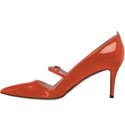 Women Mary Jane Pointed Toe Mid Heels Pumps Slip On Buckled Dress Formal Office Lady Shoes Size 4-15 US Orange $42.31 Pumps