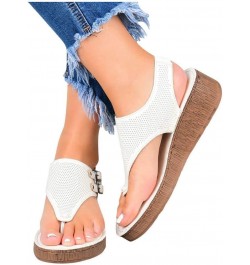 Wedge Sandals for Women casual summer platform wedge flip flop daily sandals for women platform sandals women Z-01 White $12....