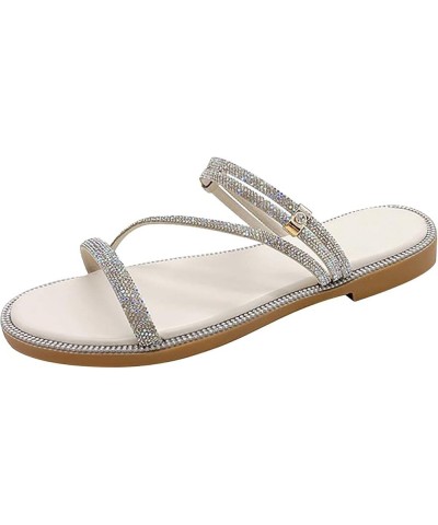 Sandals Women Sandalias Womens Flats Sandals Women Dressy Summer Flat Comfortable Dress Flats For Women Comfortable Dr F-whit...