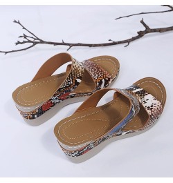 Women Open Toe Breathable Beach Sandals Slip On Leopard Wedges Slide Sandas for Women 2023 Dressy Summer Casual Flip Flops wi...