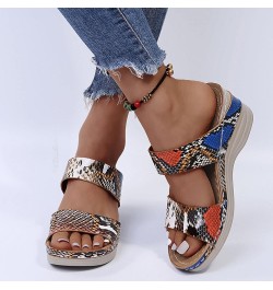 Women Open Toe Breathable Beach Sandals Slip On Leopard Wedges Slide Sandas for Women 2023 Dressy Summer Casual Flip Flops wi...