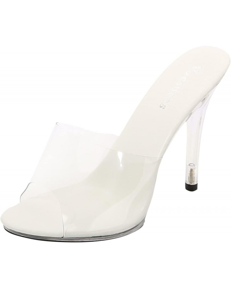 Women'S High Chunky Block Heel Pump Dress Heeled sandals Hiking sandals Women sandal Heels For Women sandals Size 7.5 3-white...