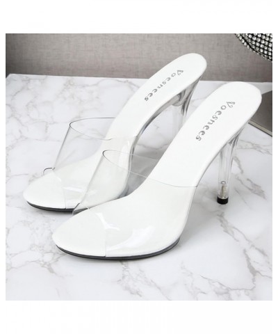 Women'S High Chunky Block Heel Pump Dress Heeled sandals Hiking sandals Women sandal Heels For Women sandals Size 7.5 3-white...