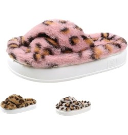 Women's Thick Bottom Slipper Cross Band Slippers Cozy Furry Fuzzy Slippers Open Toe Fluffy Indoor Shoes Outdoor Slip on Warm ...