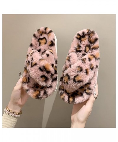 Women's Thick Bottom Slipper Cross Band Slippers Cozy Furry Fuzzy Slippers Open Toe Fluffy Indoor Shoes Outdoor Slip on Warm ...