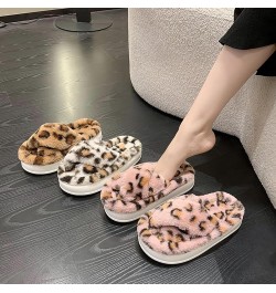 Women's Thick Bottom Slipper Cross Band Slippers Cozy Furry Fuzzy Slippers Open Toe Fluffy Indoor Shoes Outdoor Slip on Warm ...