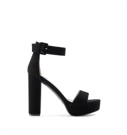 Women's Hi-Lo High Heel Platform Pump Sandals Black/Nubuck $26.51 Sandals