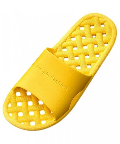 Lady Bathroom Slippers for Women Non-slip Shower Shoes Quick Drying Indoor House Slippers with Drain Holes Yellow $8.19 Slippers