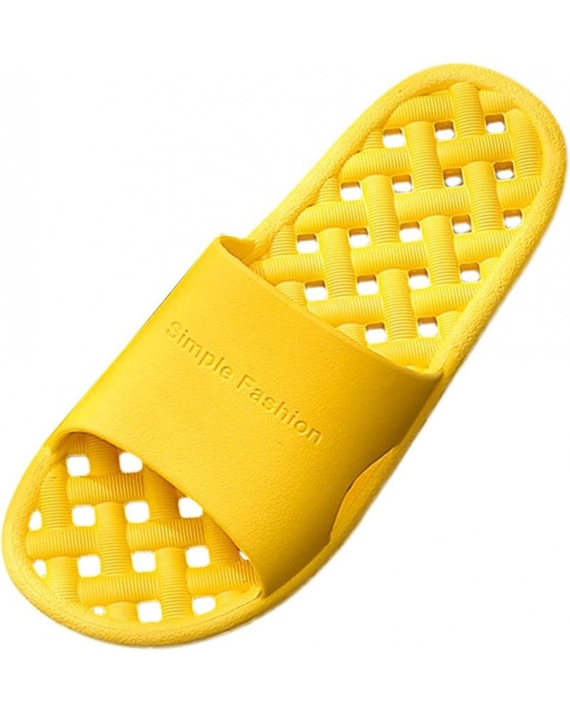 Lady Bathroom Slippers for Women Non-slip Shower Shoes Quick Drying Indoor House Slippers with Drain Holes Yellow $8.19 Slippers