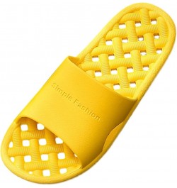 Lady Bathroom Slippers for Women Non-slip Shower Shoes Quick Drying Indoor House Slippers with Drain Holes Yellow $8.19 Slippers