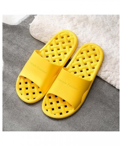 Lady Bathroom Slippers for Women Non-slip Shower Shoes Quick Drying Indoor House Slippers with Drain Holes Yellow $8.19 Slippers