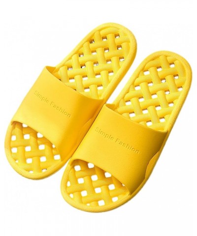 Lady Bathroom Slippers for Women Non-slip Shower Shoes Quick Drying Indoor House Slippers with Drain Holes Yellow $8.19 Slippers