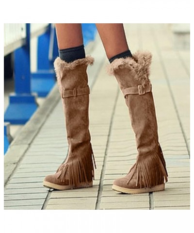 Women's Chelsea Ankle Boots Closed Toe Stacked Heel Booties Shoes Womens Snow Winter Boots Brown $34.85 Boots