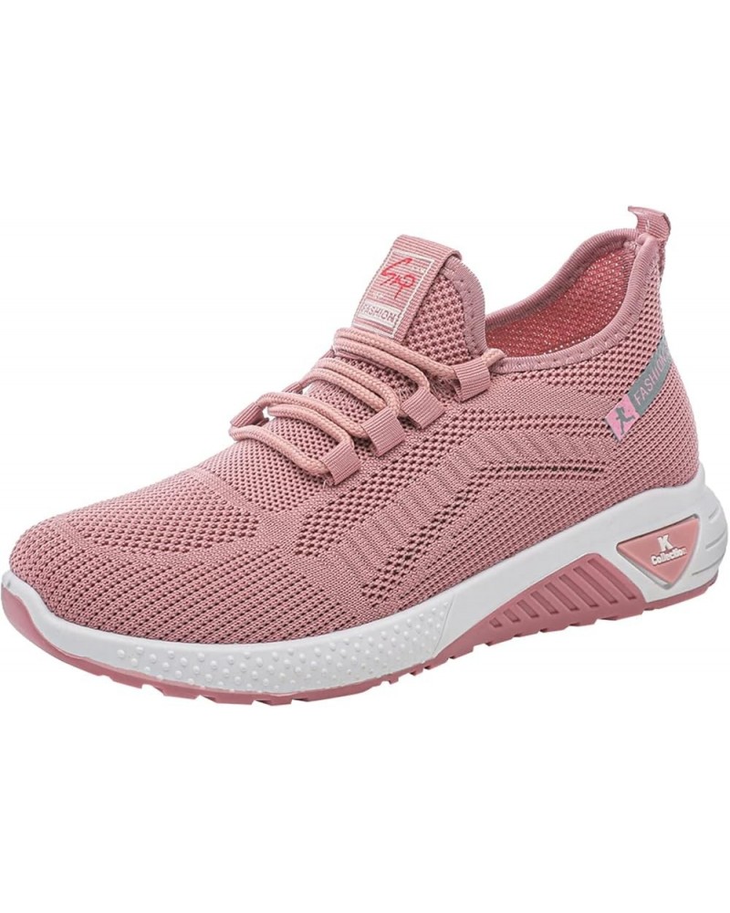 Women Sneakers Slip-On Walking Shoes Girls Running Shoes Shoelaces for Sneakers A-pink $16.39 Athletic Shoes