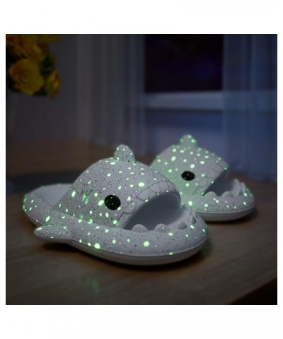 Galaxy Shark Slides Glow In The Dark For Men and Women, EVA Open Toe Platform Cloud Cushion Adult Shark Slippers With Glitter...