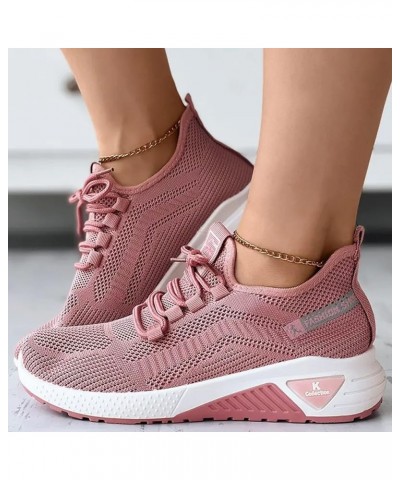 Women Sneakers Slip-On Walking Shoes Girls Running Shoes Shoelaces for Sneakers A-pink $16.39 Athletic Shoes