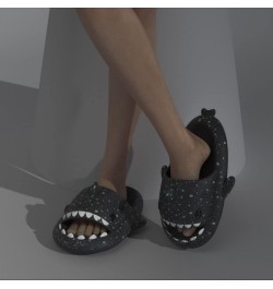 Galaxy Shark Slides Glow In The Dark For Men and Women, EVA Open Toe Platform Cloud Cushion Adult Shark Slippers With Glitter...