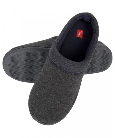 womens Soft Waffle Knit Clog Slippers With Indoor/Outdoor Sole Charcoal/Blue $12.89 Slippers