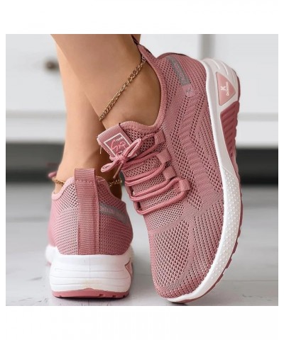 Women Sneakers Slip-On Walking Shoes Girls Running Shoes Shoelaces for Sneakers A-pink $16.39 Athletic Shoes