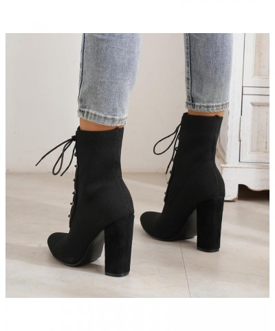 Boots Women Winter Boots Europe And The United States Foreign Trade Thick With High Heels Comfortable Breathable Flying Black...