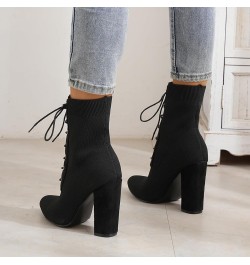 Boots Women Winter Boots Europe And The United States Foreign Trade Thick With High Heels Comfortable Breathable Flying Black...