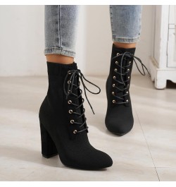 Boots Women Winter Boots Europe And The United States Foreign Trade Thick With High Heels Comfortable Breathable Flying Black...