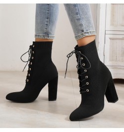 Boots Women Winter Boots Europe And The United States Foreign Trade Thick With High Heels Comfortable Breathable Flying Black...