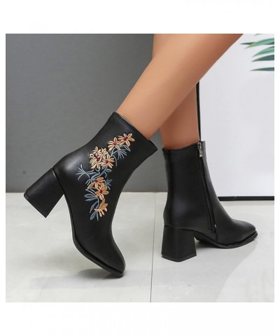 Thigh High Boots, Chunky Boots for Women, Rubber Boots for Women Combat Boots Boots for Women Pull On Boots Black-2 $31.92 Boots