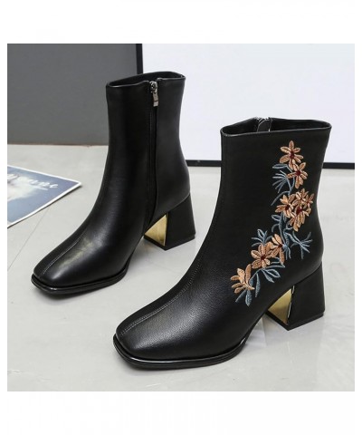 Thigh High Boots, Chunky Boots for Women, Rubber Boots for Women Combat Boots Boots for Women Pull On Boots Black-2 $31.92 Boots