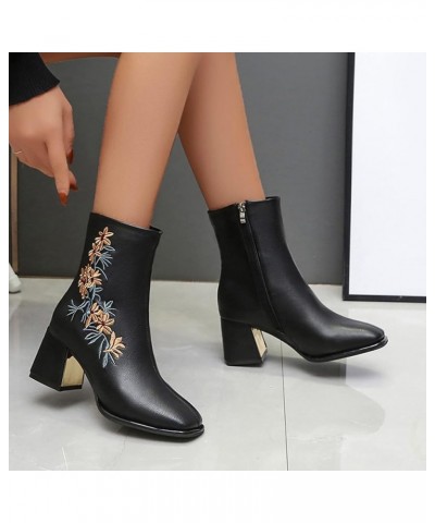 Thigh High Boots, Chunky Boots for Women, Rubber Boots for Women Combat Boots Boots for Women Pull On Boots Black-2 $31.92 Boots