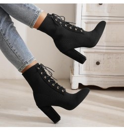 Boots Women Winter Boots Europe And The United States Foreign Trade Thick With High Heels Comfortable Breathable Flying Black...