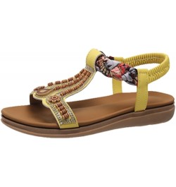 Womens Ankle Strap Gladiator Low Wedge Sandal Casual Beach Lightweight Flats Heel Flip Flop Shoes 176-zoxro-yellow3 $13.69 Pumps