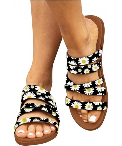 Wedge Slip on Sandals for Women Open Sandals Beach Slippers Summer Shoes Women's Toe Flat Breathable Slip-On Women's sandals ...