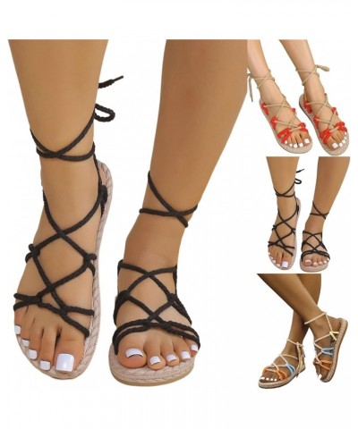 Sandals Women'S Sandals Comfortable Flatshare Women Sandals For Dresses Black Women Flats Shoes Dressy 9-red $23.82 Sandals