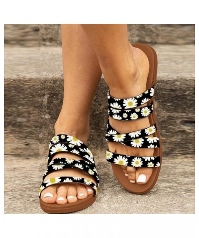 Wedge Slip on Sandals for Women Open Sandals Beach Slippers Summer Shoes Women's Toe Flat Breathable Slip-On Women's sandals ...