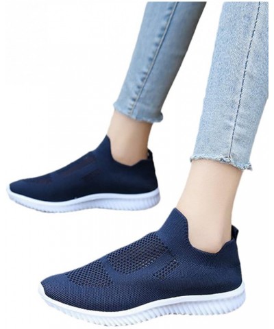 Summer Leisure Walking Shoes Women's Fashion Hollow Slip-on Sneaker Breathable Knit Mesh Fitness Shoes Lightweight Soft Sole ...