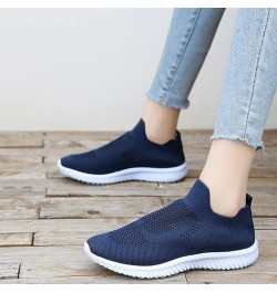 Summer Leisure Walking Shoes Women's Fashion Hollow Slip-on Sneaker Breathable Knit Mesh Fitness Shoes Lightweight Soft Sole ...