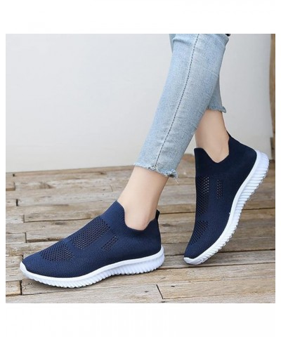 Summer Leisure Walking Shoes Women's Fashion Hollow Slip-on Sneaker Breathable Knit Mesh Fitness Shoes Lightweight Soft Sole ...