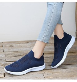 Summer Leisure Walking Shoes Women's Fashion Hollow Slip-on Sneaker Breathable Knit Mesh Fitness Shoes Lightweight Soft Sole ...