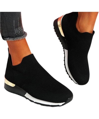 Work Women Sneakers Mesh Runing Outdoor Women Breathable Solid Shoes Sports Color Shoes Women's Black $18.90 Athletic Shoes