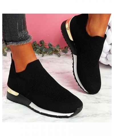 Work Women Sneakers Mesh Runing Outdoor Women Breathable Solid Shoes Sports Color Shoes Women's Black $18.90 Athletic Shoes