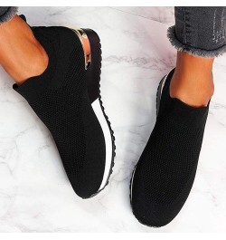 Work Women Sneakers Mesh Runing Outdoor Women Breathable Solid Shoes Sports Color Shoes Women's Black $18.90 Athletic Shoes