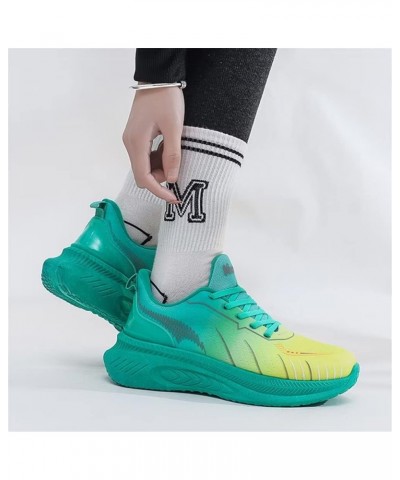 Women's Mesh Patchwork Fashion Sneakers Non-Slip Lace Up Casual Athletic Walking Shoes for Ladies Girls Green $21.15 Fashion ...