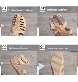 Hollow Closed Toe Sandals for Women, Soft PU Leather Vintage Summer Casual Non-Slip Beach Platform Shoes Sandals (Blue,7) Bla...