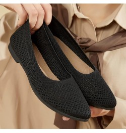 Fashion Summer Women Casual Shoes Flat Pointed Toe Fly Woven Mesh Breathable Upper Slip On Casual Shoes for Women Born (Black...