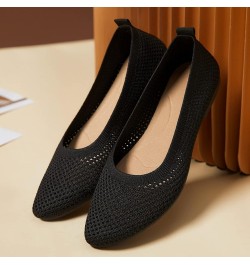 Fashion Summer Women Casual Shoes Flat Pointed Toe Fly Woven Mesh Breathable Upper Slip On Casual Shoes for Women Born (Black...