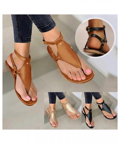 Sandals Women Comfortable Womens Flats Sandals Open Toe Slippers Flip Flops Shoes Summer Casual Black $10.95 Sandals