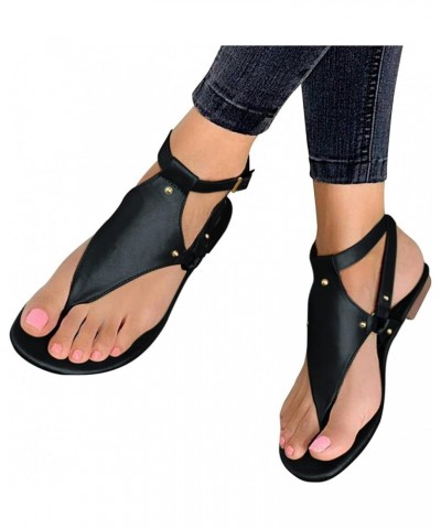 Sandals for Women Casual Summer Open Toe Ankle Strap Sandals Shoes Bohemian Outdoor Slippers Flat Beach Sandals 02black $25.0...