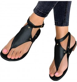 Sandals for Women Casual Summer Open Toe Ankle Strap Sandals Shoes Bohemian Outdoor Slippers Flat Beach Sandals 02black $25.0...